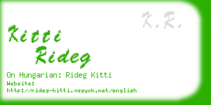 kitti rideg business card